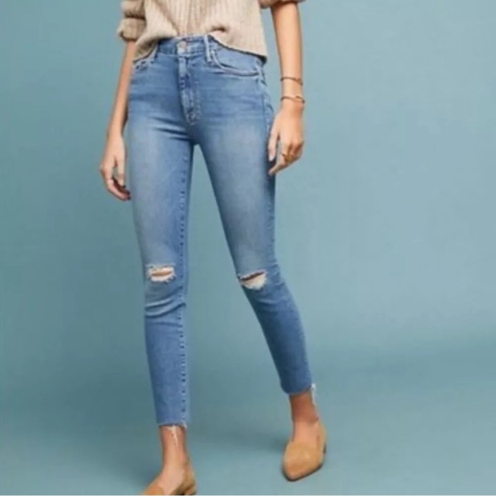 MOTHER Light Blue Ankle Jeans